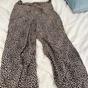 Sold Out: J Crew Wide-Leg Cropped pant in Leopard print Silk (Size 10)